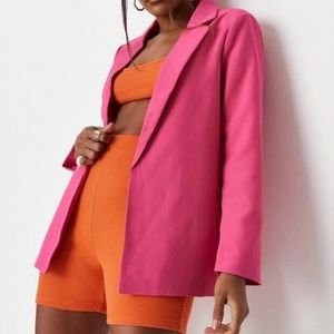 NWT Missguided Hot Pink Tailored Boyfriend Blazer